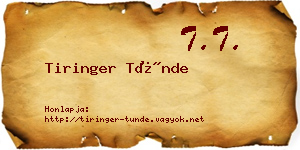 Tiringer Tünde névjegykártya